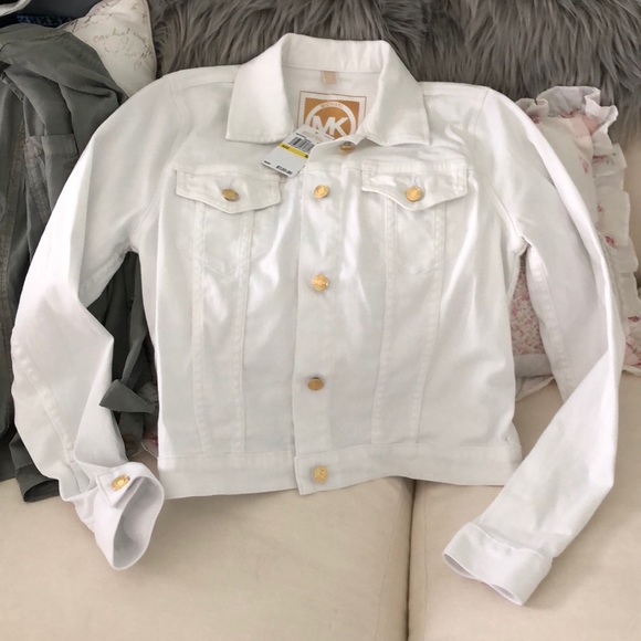 michael kors white jean jacket